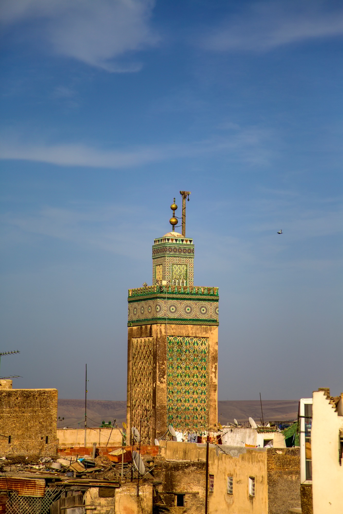 Bou Inania Madrasa minaret in Fes, Morocco